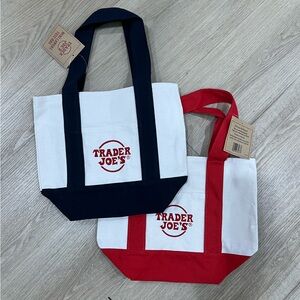 NWT- Trader Joe’s mini tote- set of two- red and blue